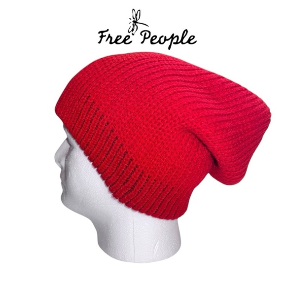 Free People (NWT) Red Knit Beanie - Picture 1 of 4